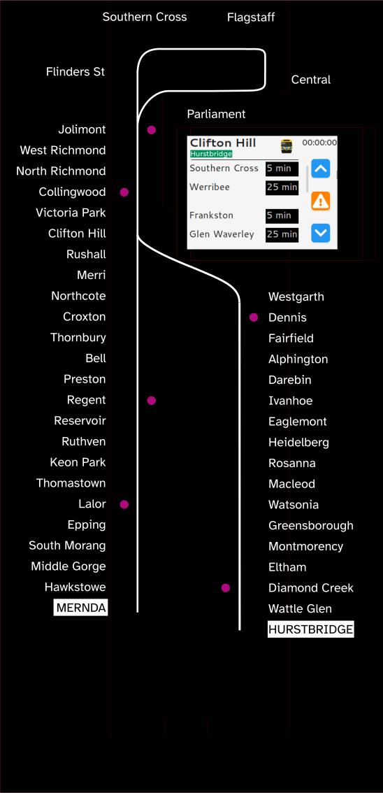 standard size train tracker illustration